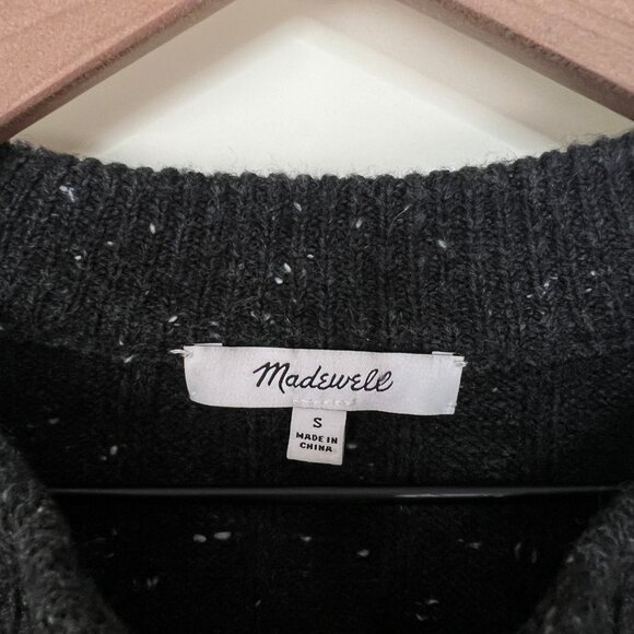 Madewell Wool Donegal Bowden Henley Sweater Coziest Yarn Fisherman Quiet Luxury - Picture 7 of 13